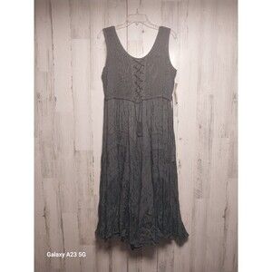 NWT Scully Ladies Lace-Up Front Gunmetal Sleeveless Dress Size Medium